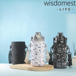 WISDOMEST กระเป๋าใส่ขวดน้ํา แบบพกพา พร้อมสายคล้อง อุปกรณ์เสริม สําหรับตั้งแคมป์ เล่นกีฬา