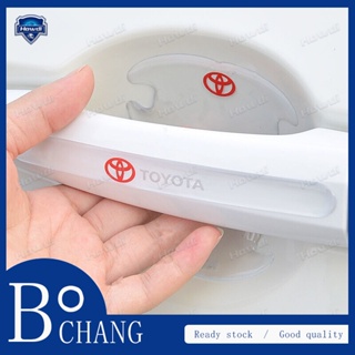 Bochang สติกเกอร์ติดมือจับประตูรถยนต์ ป้องกันรอยขีดข่วน สําหรับ Toyota 4 ชิ้น ต่อชุด