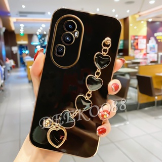 ใหม่ เคสโทรศัพท์มือถือ TPU แบบนิ่ม ลายหัวใจ มีสายโซ่คล้อง สําหรับ OPPO Reno10 Pro+ Pro Plus A78 4G 5G Reno 10 10Pro Reno10Pro+ A78 2023