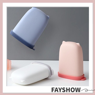 Fay 3 ชิ้น ที่วางสบู่ แบบพกพา, สีฟ้า, สีขาว, สีชมพู กล่องพลาสติก ABS ที่วางสบู่เดินทาง, สะดวก กันรั่ว ซิลิโคนฝาซิลิโคน ซิลิโคน กันรั่ว จานสบู่เดินทาง