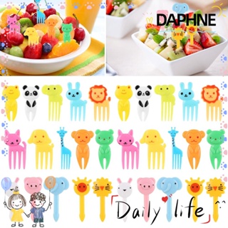 Daphne ส้อมจิ้มผัก ผลไม้ ลายการ์ตูนสัตว์น่ารัก ขนาดเล็ก ใช้ซ้ําได้ สําหรับเด็ก 10 ชิ้น 30 ชิ้น