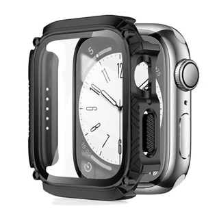 เกราะนักรบ กันน้ํา สําหรับ Apple Watch Serie 8 7 6 5 4 SE กระจกนิรภัย ป้องกันหน้าจอ ฝาครอบกันชน Iwatch สําหรับ Apple Watch Ultra 49 มม. 45 มม. 44 มม. 41 มม. 40 มม.