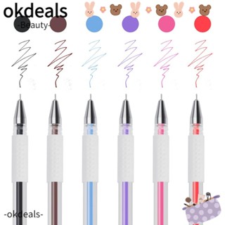 Okdeals ปากกามาร์กเกอร์ พลาสติก กันน้ํา สําหรับสักคิ้ว แต่งหน้า 3 ชิ้น