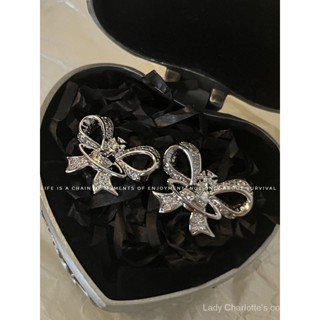 [0724] Eh Korean Style New Graceful Bow Saturn Micro Zircon-Encrusted Stud Earrings Niche High-Grade Sweet Cool Ear Studs Girl Earrings TTGX