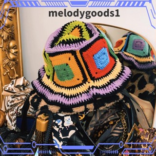 MELODYGOODS1 หมวกบักเก็ต ผ้าถัก ฉลุลาย สไตล์เกาหลี แฟชั่นใหม่ 2023