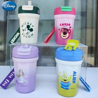 Disney กระติกน้ําร้อน กาแฟ นมถั่วเหลือง นม น้ําดื่ม เหล็ก 316 แบบพกพา พร้อมหลอดดูด สําหรับนักเรียน ผู้ชาย ผู้หญิง