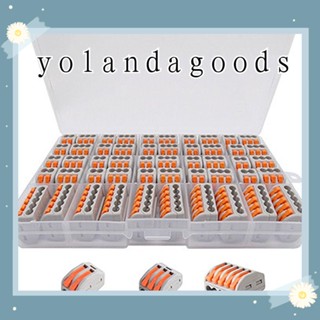 Yola ตัวเชื่อมต่อสายไฟ 2 3 5 พอร์ต 28-12 AWG ทนทาน สีส้ม 50 ชิ้น