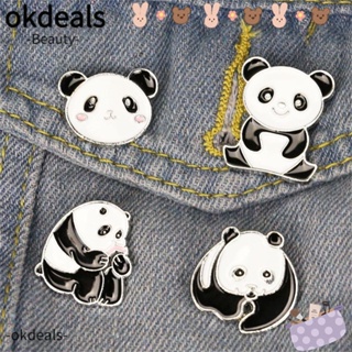 OKDEALS เข็มกลัด รูปการ์ตูนแพนด้าน่ารัก อุปกรณ์เสริม สําหรับตกแต่งเสื้อผ้า