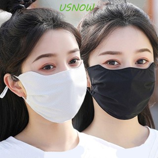 Usnow หน้ากาก ผ้าเรยอน ระบายอากาศ สีพื้น ตาข่าย ฤดูร้อน เดินป่า สําหรับผู้หญิง