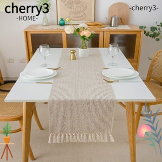 Cherry3 ผ้าปูโต๊ะผ้าลินิน สีเบจ ขนาด 13×72 นิ้ว สําหรับงานปาร์ตี้