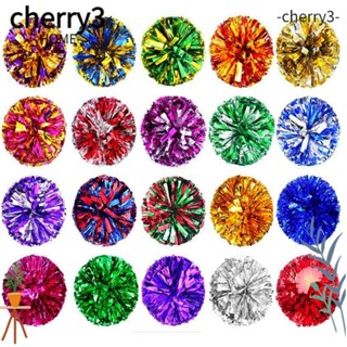 Cherry3 ชุดเชียร์ลีดเดอร์ ปอมปอม ด้ามจับสองรู ลายดอกไม้ สําหรับเต้นรํา ปาร์ตี้ 1 ชิ้น