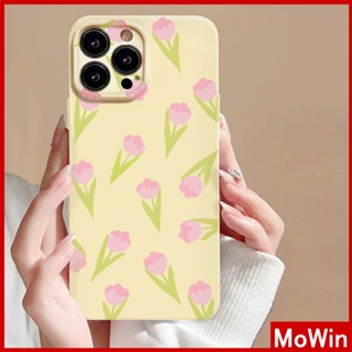 Mowin - เข้ากันได้สำหรับ เคสไอโฟน เคสไอโฟน11 เคส iphone 11 เคส iPhone เคสโทรศัพท์เจลลี่สีเหลืองฟิล์มนุ่ม TPU กันกระแทกเคสกล้องป้องกันโรแมนติกดอกไม้สีชมพูเข้ากันได้กับ iPhone 14 13 Pro สูงสุด 12 11 xr xs สูงสุด 7