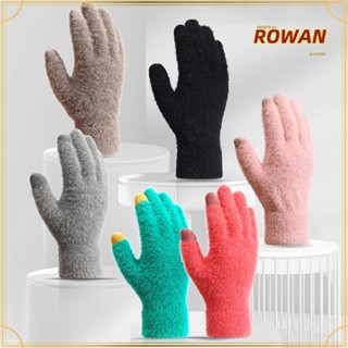 Rowans ถุงมือขนมิงค์เทียม แบบหนา ให้ความอบอุ่น แฟชั่นฤดูหนาว สําหรับนักเรียน