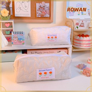 ROWANS กระเป๋าดินสอ เครื่องสําอาง ทรงสี่เหลี่ยม แต่งซิป สีพื้น เหมาะกับของขวัญ