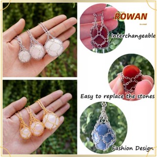 Rowans สร้อยคอโลหะ ประดับคริสตัล หินทองแดง สีเงิน