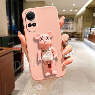 ใหม่ เคสโทรศัพท์มือถือ ซิลิโคนนิ่ม TPU ลายหมีน่ารัก พร้อมขาตั้ง สําหรับ OPPO Reno 10 Pro Plus Pro+ A78 4G 5G Reno10 Pro 2023