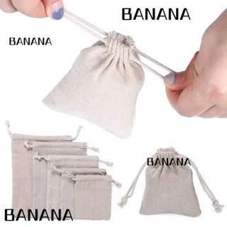 Banana1 ถุงของขวัญปอ ใหม่ ผ้าฝ้าย ธรรมดา สําหรับใส่อาหาร ลูกกวาด