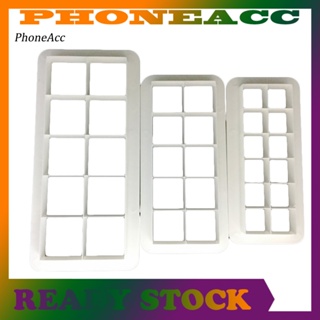 Phoneacc แม่พิมพ์ตัด ทรงสี่เหลี่ยม สําหรับทําเค้ก บิสกิต คุกกี้ ฟองดองท์ DIY 3 ชิ้น