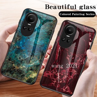 พร้อมส่ง ใหม่ เคสโทรศัพท์มือถือกระจกนิรภัย แบบแข็ง ลายหินอ่อน สําหรับ OPPO Reno10 Pro+ Plus 5G Reno 10 Reno10Pro+ OPPO A78 NFC 4G 2023 OPPOReno10 Pro 5G