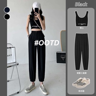  OOTD SHOP กางเกงขายาว คาร์โก้ กางเกง ผู้หญิงแฟชั่นเกาหลี    สบาย Unique ins พิเศษ A93L04F9 36Z230909