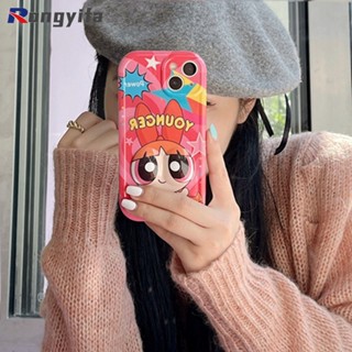 เคสโทรศัพท์มือถือ TPU นิ่ม ป้องกันเลนส์ ลายการ์ตูน Powerpuff Girls น่ารัก สําหรับ iPhone 14 Plus 14 Pro Max 13 12 Pro Max 11 Pro Max