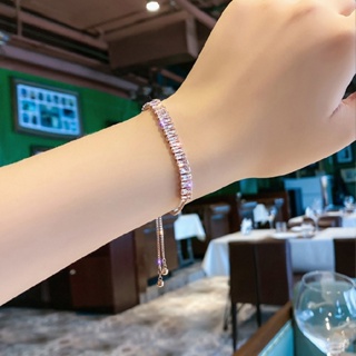 Luxurious Square Zircon Crystal Bracelet Bangle Adjustable Women Jewelry Gift