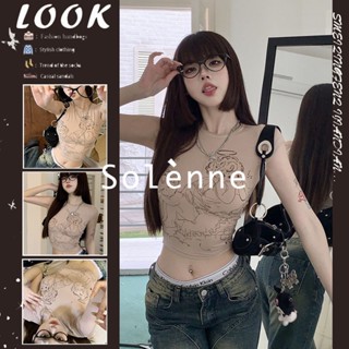 Solenne  เสื้อครอป เสื้อยืดผู้หญิง ครอป baby tee สาวเรโทร 2023 NEW Style Unique fashion ทันสมัย Stylish A99J2ZY 36Z230909