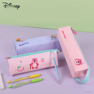 Sq3 Disney Lotso กระเป๋าดินสอ ลายการ์ตูนหมี สตรอเบอร์รี่ มีซิป เรียบง่าย สําหรับใส่เครื่องเขียนนักเรียน