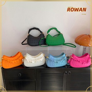 Rowans กระเป๋าถือ กระเป๋าสะพายไหล่ สะพายข้าง หนัง Pu ความจุสูง สีพื้น สไตล์มินิมอล สําหรับสตรี