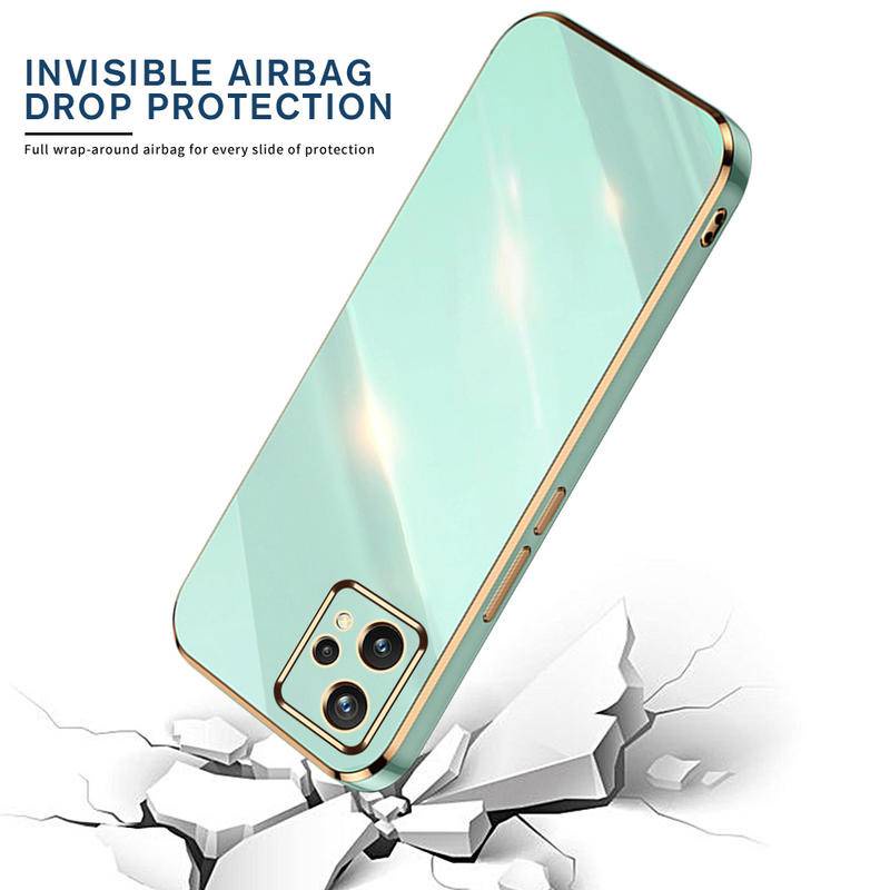 หรูหราสแควร์ชุบเคสโทรศัพท์สําหรับRealme Narzo 50 20 5i 5s C3i Q2 U1 Qป้องกันโทรศัพท์สําหรับRealme 7 