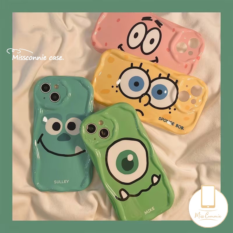 เคสโทรศัพท์มือถือ แบบนิ่ม ลายการ์ตูนสพันจ์บ็อบ 3D ขอบโค้ง สําหรับ IPhone 11 15 13 14 12 Pro MAX XR X XS MAX 15 6 6S 7 8 Plus SE 2020