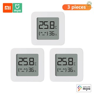 [DZ] Xiaomi BT เครื่องวัดอุณหภูมิ 2 ไร้สาย อัจฉริยะ ดิจิตอล ไฮโกรมิเตอร์ เซนเซอร์ความชื้น ทํางานร่วมกับแอพ Mijia 3 ชิ้น