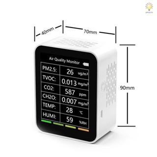 Cosh เครื่องตรวจจับคุณภาพอากาศ PM2.5 TVOC CO2 CH2O 6 In 1 อเนกประสงค์ แบบพกพา สําหรับบ้าน สํานักงาน