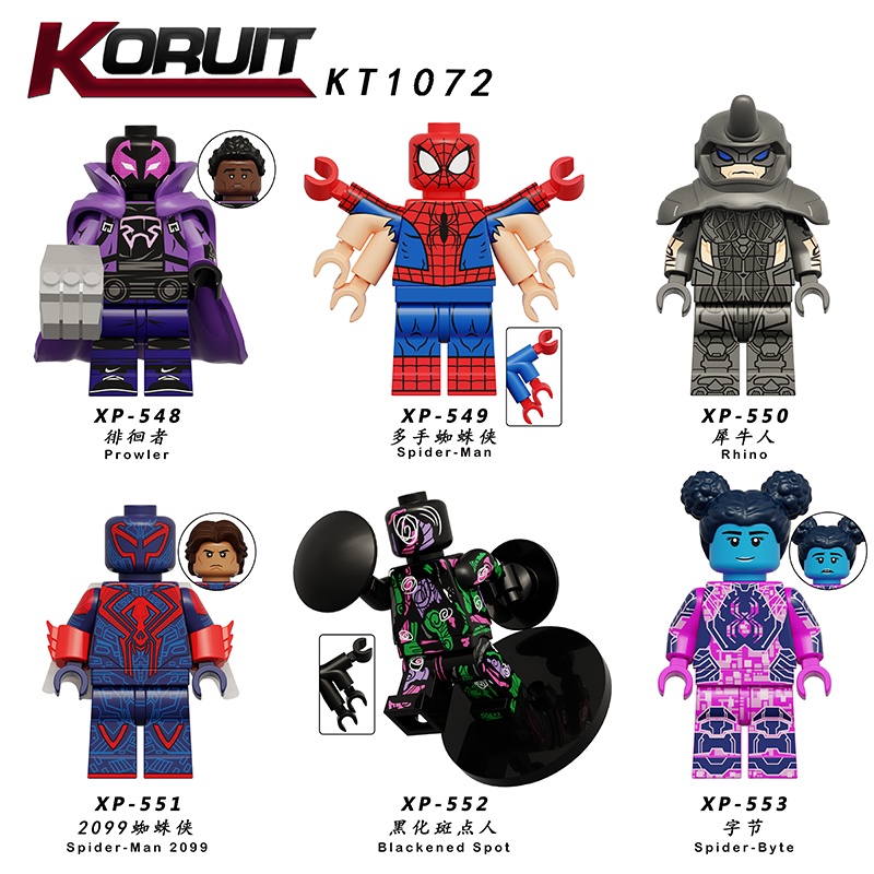 ฟิกเกอร์ Prowler Spider-Man 2099 Rhino Blackened Spot Building ขนาดเล็ก ของเล่นสําหรับเด็ก