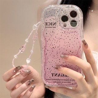 [พร้อมส่ง] เคสป้องกันโทรศัพท์มือถือ ลายครีมเลเซอร์ พร้อมสายคล้องมือ สําหรับ Apple iPhone 15 14 13 12 11 PROMAX XS XR XSMAX SE2020 6 7 8PLUS MINI