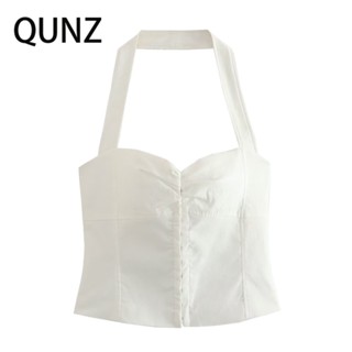 Qunz เสื้อกั๊กผ้าลินิน ยืดหยุ่น อเนกประสงค์ 7723