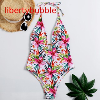 【libertybubbler】ชุดว่ายน้ํา บิกินี่ พิมพ์ลายดอกไม้ เสริมฟองน้ํา สําหรับผู้หญิง