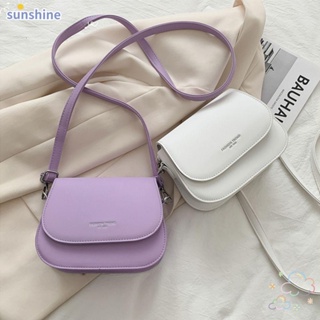 Ssunshine กระเป๋าสะพายไหล่ สีพื้น เรียบง่าย สําหรับผู้หญิง