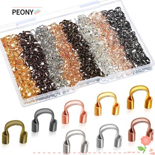 Peonypavilion ตัวป้องกันสายเคเบิล ทองแดง ทองเหลือง รูปตัว U 8 สี สําหรับทําเครื่องประดับ สร้อยคอ 800 ชิ้น
