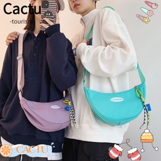 Cactu กระเป๋าสะพายไหล่ กระเป๋าถือ ผ้าไนล่อน สีพื้น น้ําหนักเบา แฟชั่นสําหรับสตรี