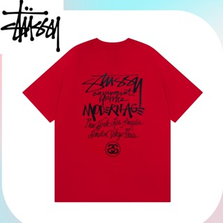 [พร้อมส่ง] Stussy100% เสื้อยืดคอกลม แขนสั้น ผ้าฝ้ายแท้ ระบายอากาศ ใส่สบาย สําหรับผู้ชายและผู้หญิง