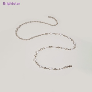 Brightstar เข็มขัดโซ่โลหะ ประดับพลอยเทียม เครื่องประดับแฟชั่น สําหรับผู้หญิง