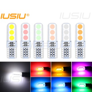 Iusiu โคมไฟซิลิกาเจล T10 LED กันน้ํา สําหรับติดป้ายทะเบียนรถยนต์ รถจักรยานยนต์ 5050 6SMD W5W 194 168 501