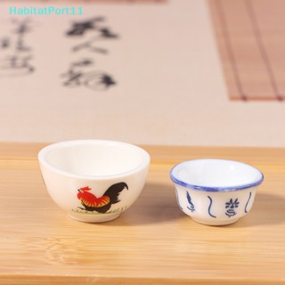 Habitatport ชามเซรามิค สีฟ้า และสีขาว ขนาดเล็ก สําหรับตกแต่งห้องครัว