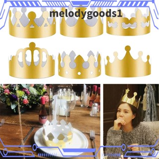 Melodygoods1 หมวกมงกุฎกระดาษ สไตล์เจ้าหญิง สําหรับตกแต่งงานแต่งงาน 10 ชิ้น