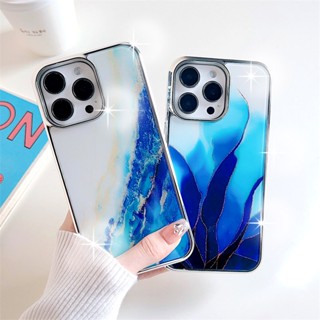 เคสโทรศัพท์มือถือ แบบนิ่ม ลายหินอ่อน กันกระแทก หรูหรา สําหรับ iPhone 15 14 13 Pro Max