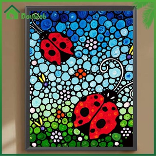 【Doub X ✮】ภาพวาดปักเพชร ทรงกลม ลาย Coccinella Septempunctata 5D DIY สําหรับตกแต่งบ้าน ✮