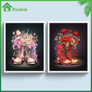 【Doub X ✮】ภาพวาดปักครอสสติตช์ รูปช่อดอกไม้บูท 5D สําหรับตกแต่งบ้าน DIY ✮