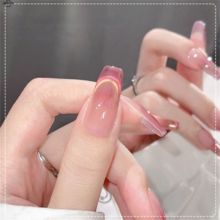 Miss Gooey2023 ใหม่ Candy Double Light Cats Eye Nail Polish กาวยอดนิยม White Spar Stone Cats Eye Nail Shop Dedicated booboom