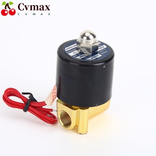 Cvmax วาล์วโซลินอยด์นิวเมติก สีดํา 1/4 นิ้ว NPT AC220V 2W025-08